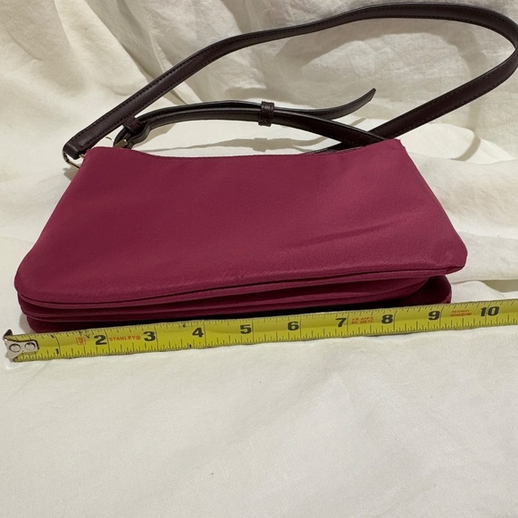 Kate Spade NY Pink Triple Gusset Nylon/Leather Crossbody bag 9.5 X 4 X 7 NWOT - Picture 14 of 16